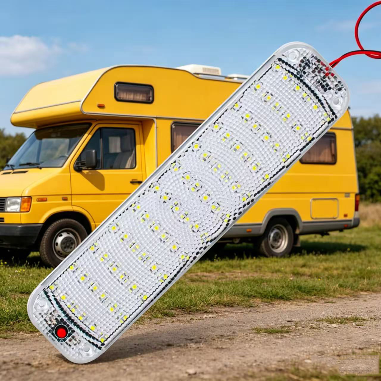 Outdoor Camping Trailer - 72LED 車内ライト 12-80V 固定天井ライト トラック バン