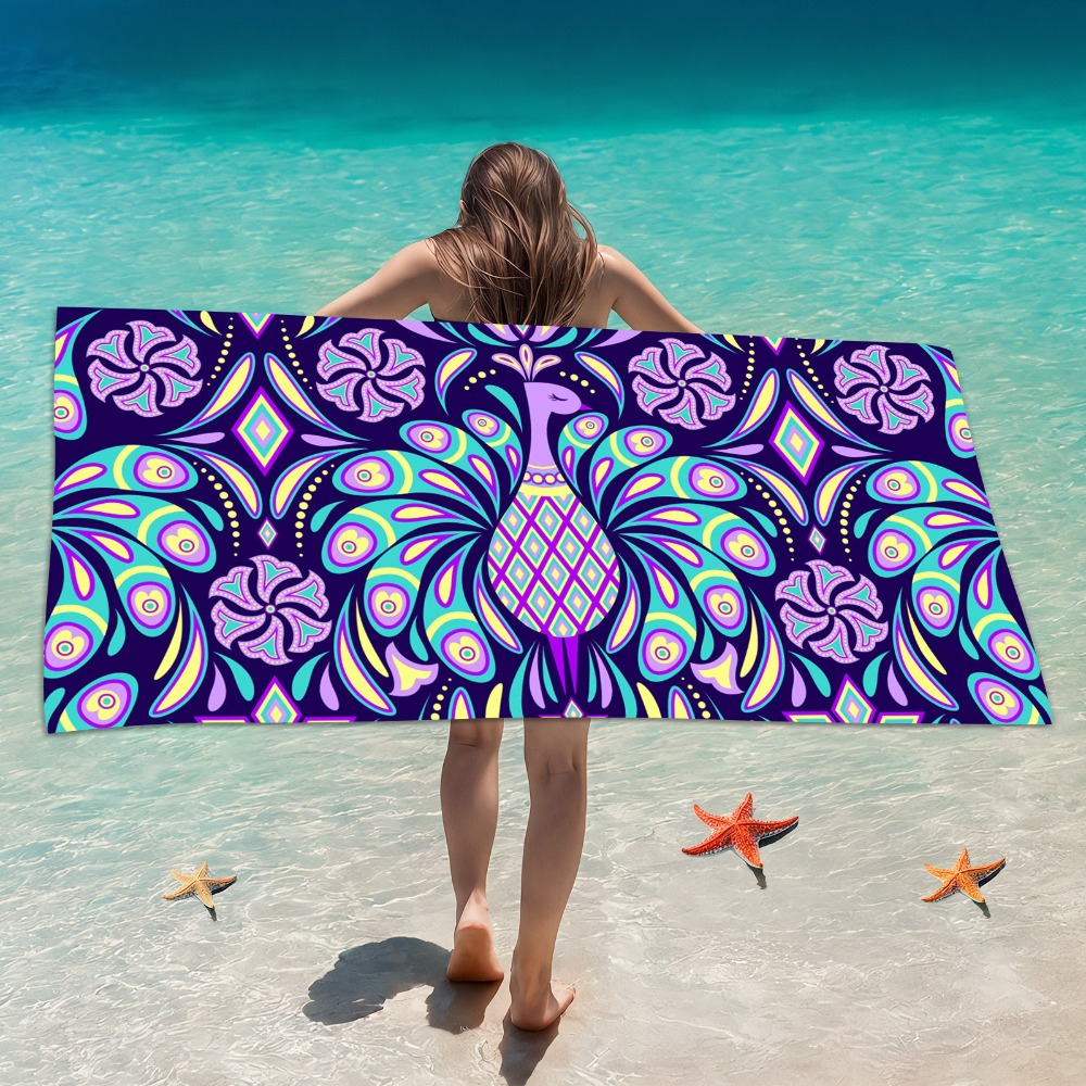 Camp Towel Microfiber - 抽象的なビーチタオル 70x140CM シーサイドキャンプピクニックブランケット日焼け止めショール速乾吸水マイクロファイバーバスタオル