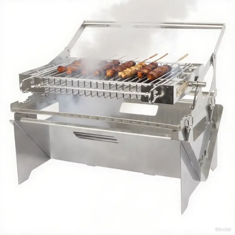 Outdoor Camping Fire Pit - カスタム折りたたみ式ポータブル焚き火台グリルフリップBBQ焚き火台屋外キャンプ用薪ストーブ頑丈なスチール製