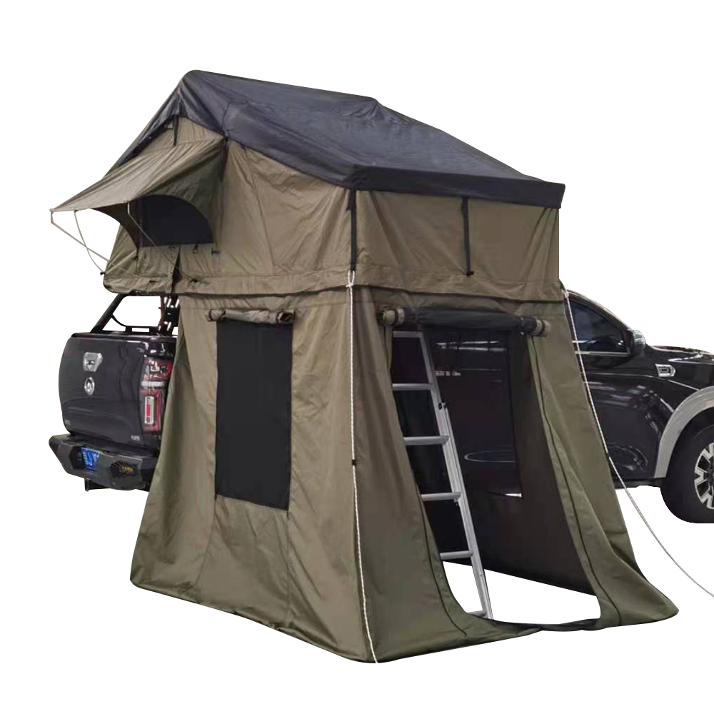Outdoor Camping Tent Waterproof - 防水サンシェード折りたたみ式ルーフトップカーファミリーキャンプ用屋外テント（オーニング付きアネックスルーム）