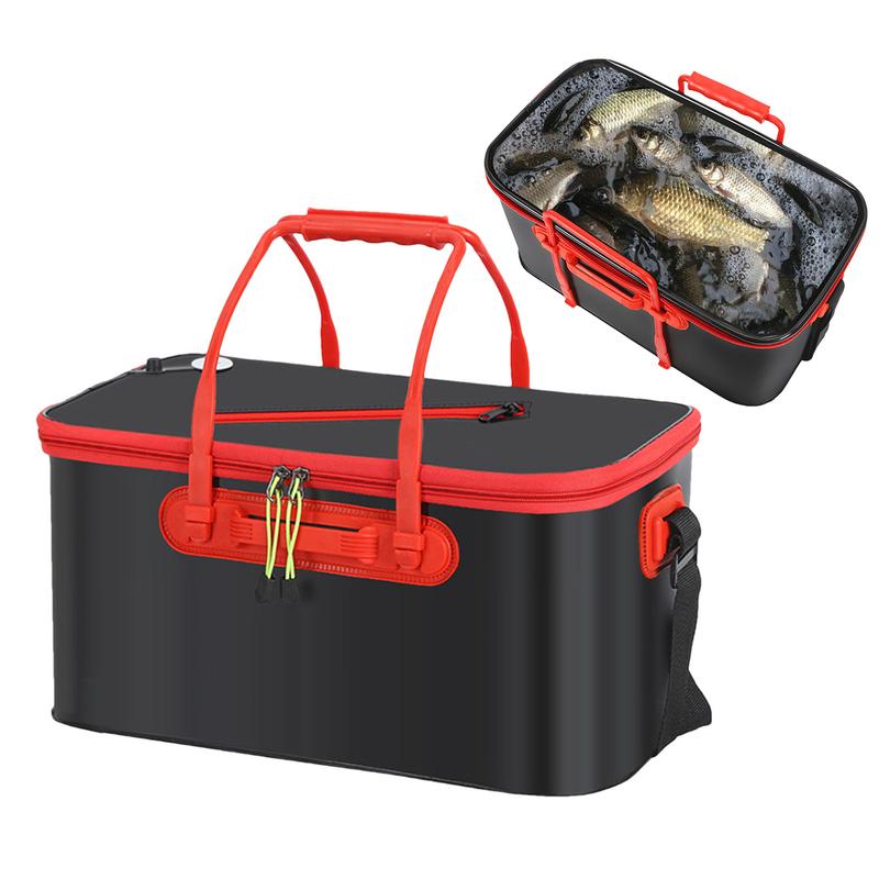Outdoor Camping Store - 多機能フィッシングベイトバケット,折りたたみ式フィッシングバケット,アウトドアキャンプ用EVAバッグ,ライブストレージ用のフィッシュプロテクションバケット