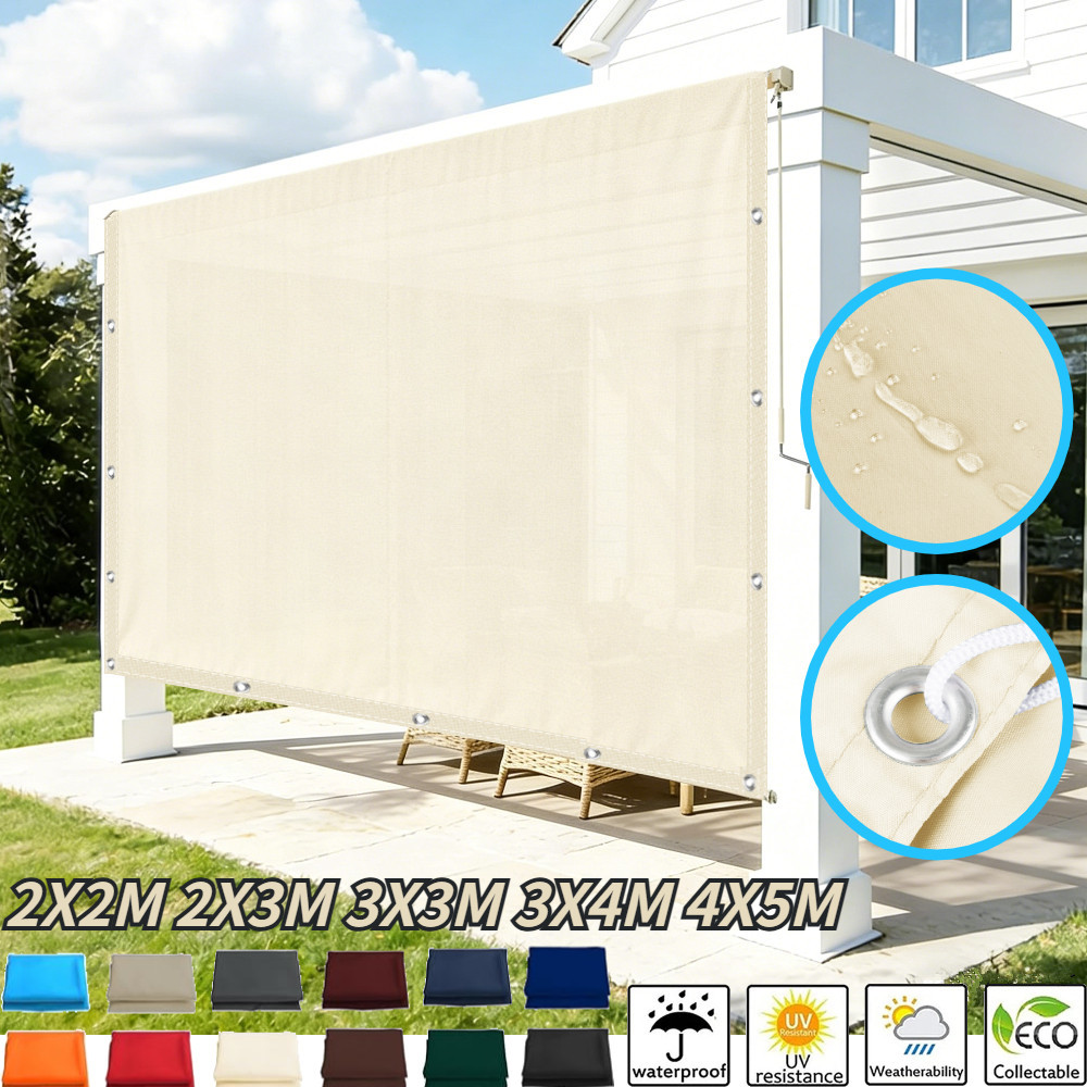 Outdoor Camping Tent Waterproof - 5x4m 4x3m 3x2m ガーデンサンシェードセイルネット防水タープテントグロメットメッシュキャンプ用オーニングシェルター屋外パティオヤードパビリオン