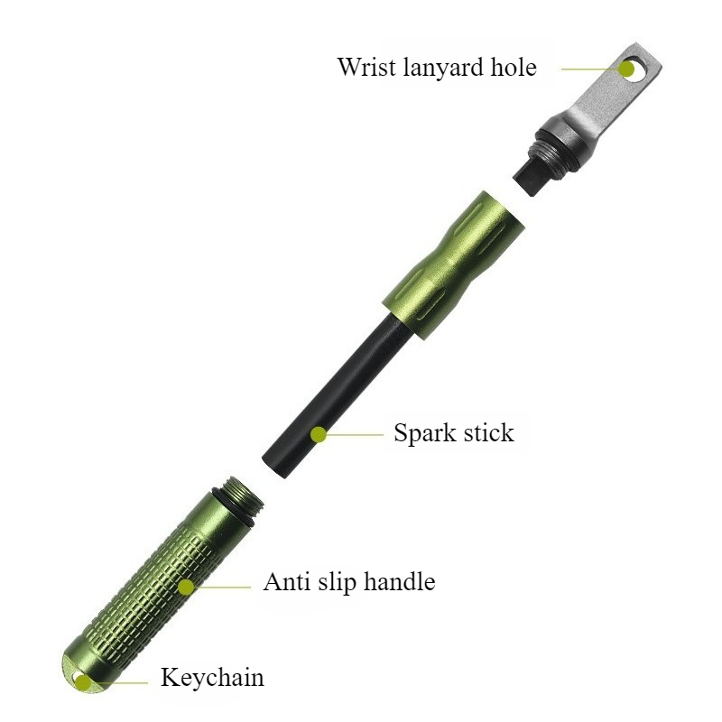 Fire Starter Flint - ポータブル防水フリント緊急着火具多機能屋外キャンプ用品ファイヤーロッドツール