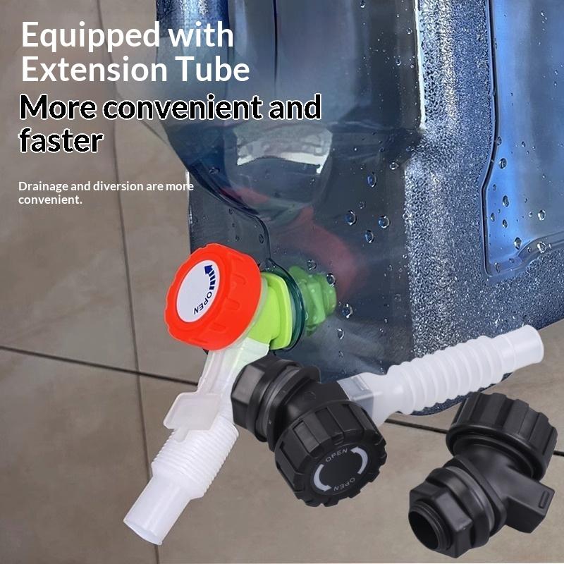 Outdoor Camping Water Jug - 1/3 個ポータブル水栓交換用延長チューブ付き屋外キャンプ水差しスピゴットディスペンサー水タンクバケ用