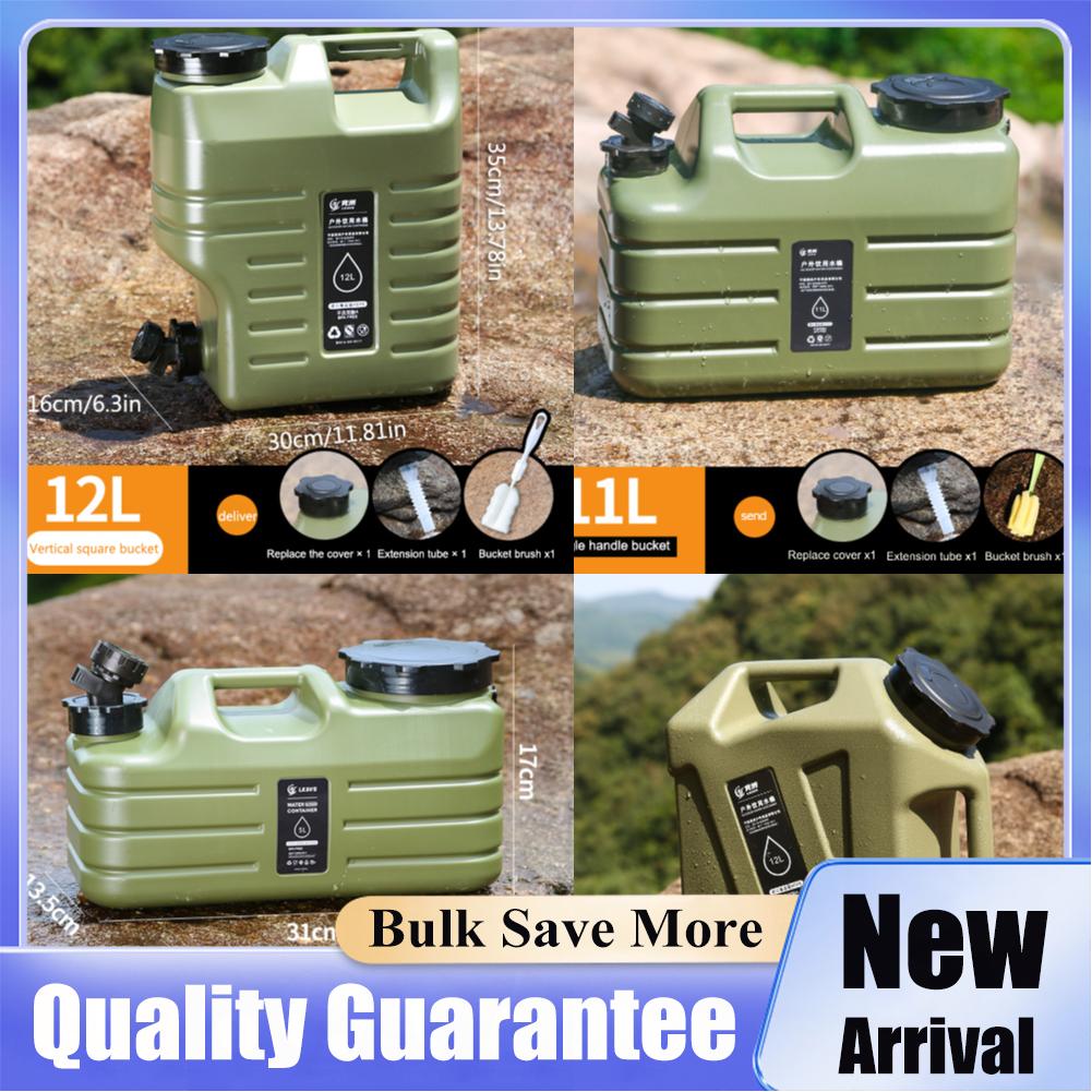 Outdoor Camping Water Jug - 5/11/12L キャンプ用水容器ジャグポータブル車用ウォータータンク大容量屋外水バケツ蛇口付きキャンプハイキング用