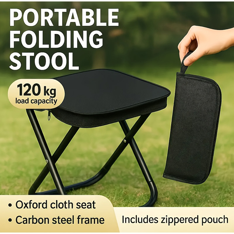 Outdoor Camping Store - ﻿ 折りたたみ釣り用スツールポータブルアウトドアキャンプピクニックスツール軽量耐久性のある鉄フレームデザイン折りたたみ可能バッグ付きで簡単に収納可能