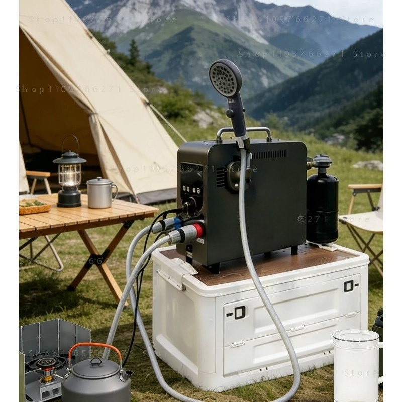 Outdoor Camping Gas Heater - 屋外用インテリジェント恒温ポータブルガス給湯器、自走式キャンプ旅行用入浴グッズ