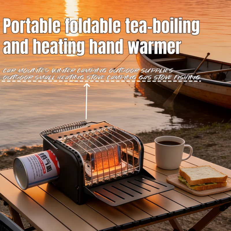 Outdoor Camping Gas Heater - 1200Wキャンプ用ガスストーブ ポータブルミニヒーター アウトドアハイキングクッキング旅行用 軽量カセットヒーター 小型ストーブ キャンプ用