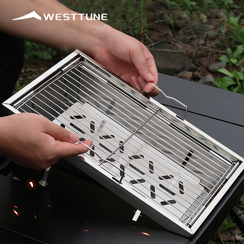 Outdoor Camping Fire Pit - WESTTUNE IGT バーベキューグリル 折りたたみ式 炭火薪ストーブ ヒーター