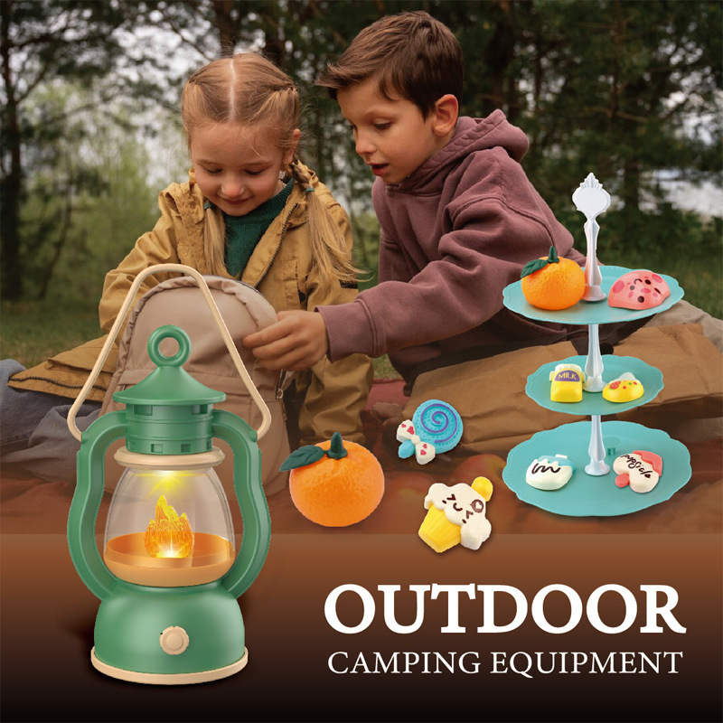 Outdoor Indoor Camping - 子供用キャンプセット キャンプファイヤーごっこ遊び 幼児向けおもちゃ 男の子用 光と音付き キャンプおもちゃ付き