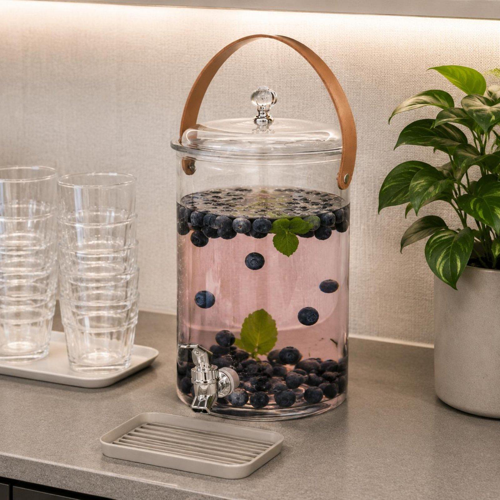 Outdoor Camping Water Jug - 安全な蓋付き飲料ディスペンサー、家族のパーティー、屋外キャンプ用冷水ジュース容器