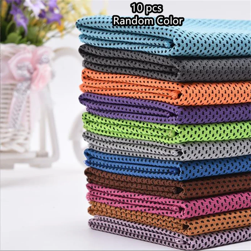 Camp Towel Microfiber - 1-10 個冷却タオルインスタントリリーフマイクロファイバークールタオル冷却ネックラップ氷冷ぼろスポーツフィットネスキャンプハイキング