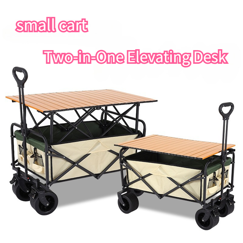 Outdoor Camping Trailer - 折りたたみ式キャンプワゴン – 屋外用折りたたみ式ユーティリティカート、ピクニック、ビーチ、ハイキング用のポータブルトレーラー、車輪付きの頑丈なハンドカート
