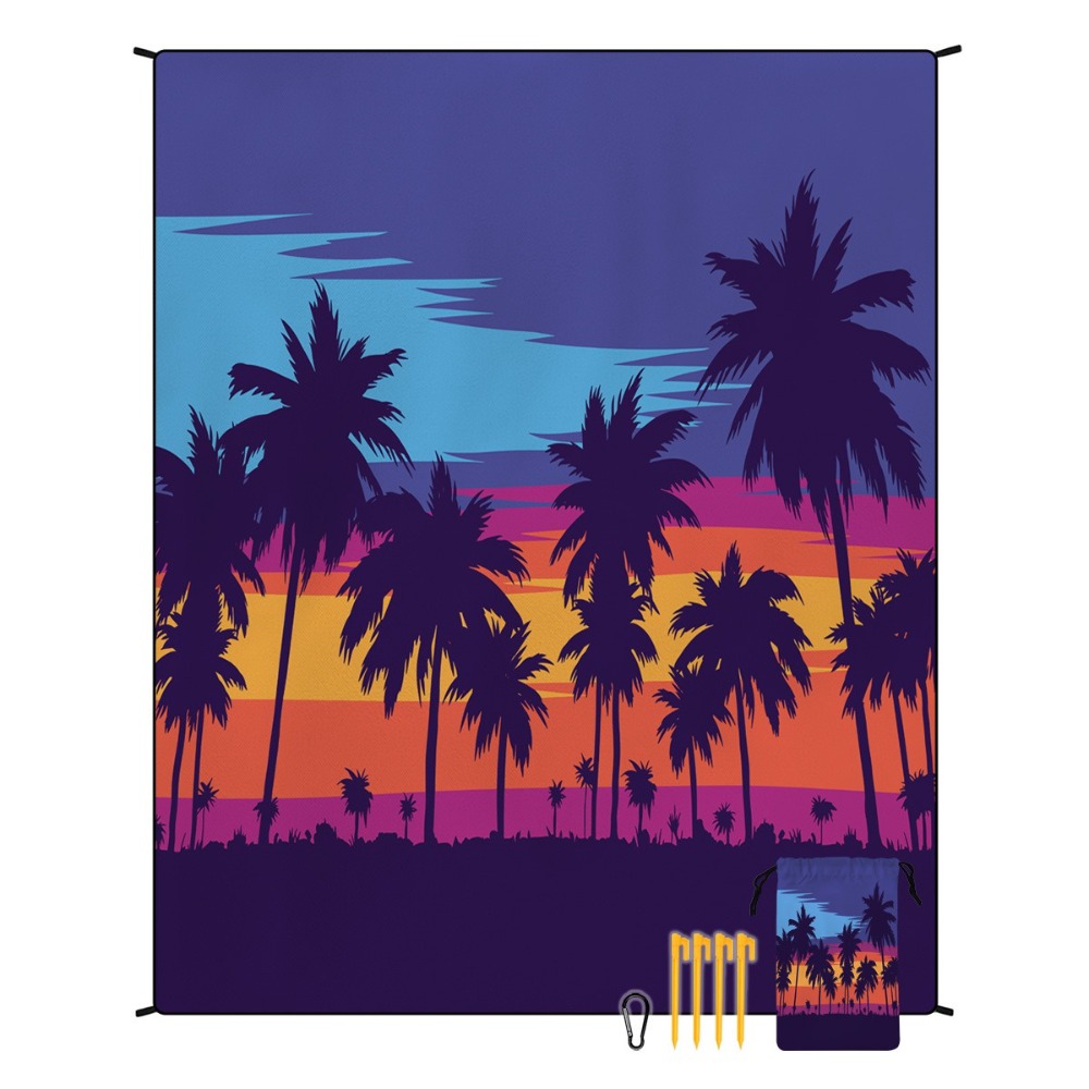 Camp Towel Microfiber - パームツリー ビーチタオル 71x86.6インチ シート ヨガマット キャンプ