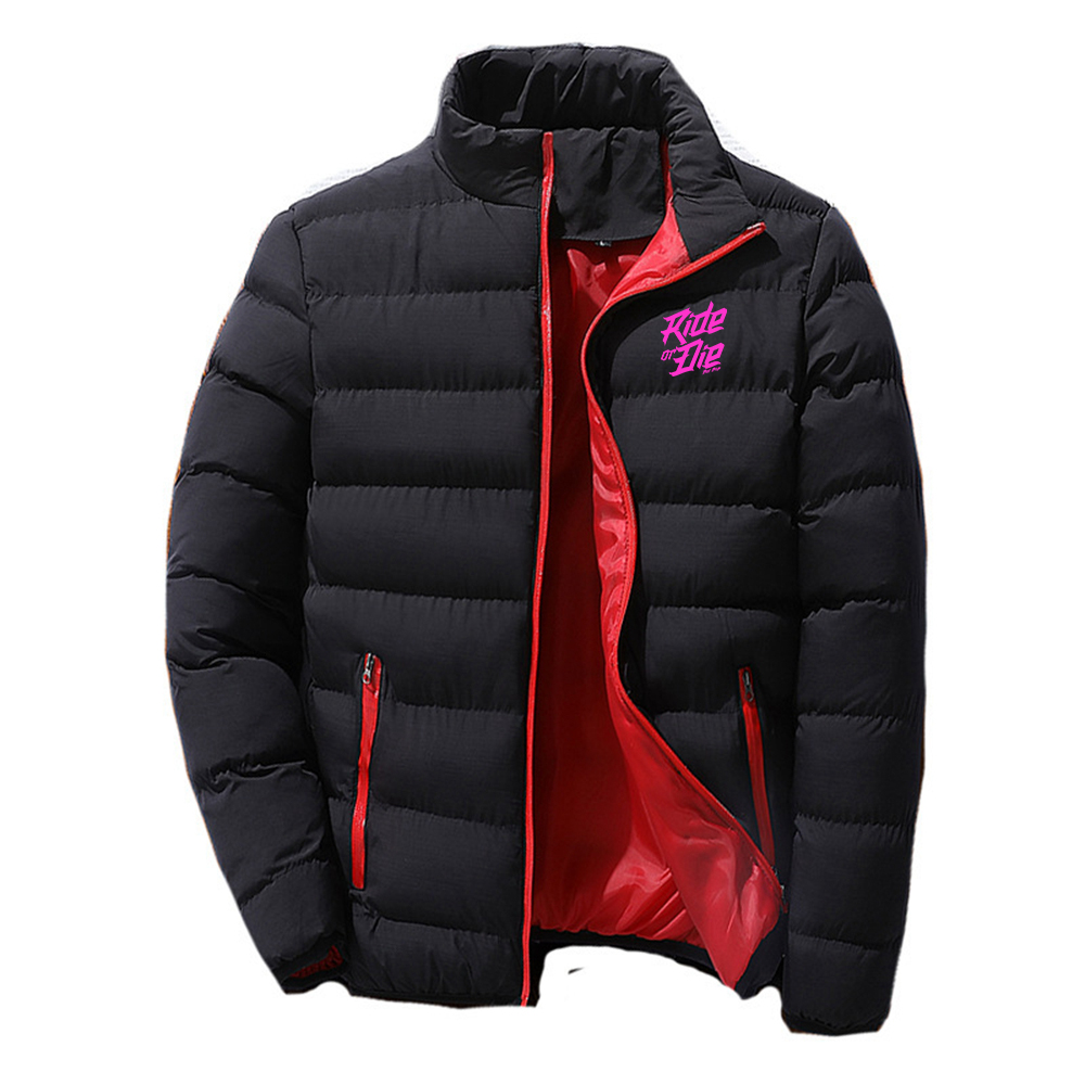 冬用メンズアウトドアカジュアルジャケット、ライドオアダイバイ - Outdoor Camping Logo のレビューと価格