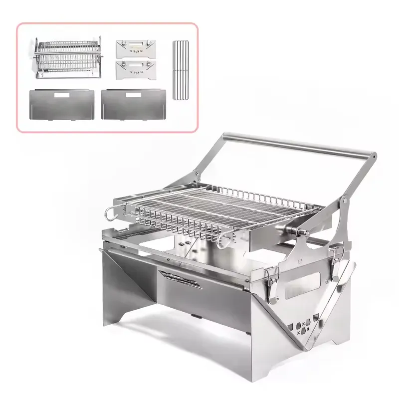 カスタム折りたたみ式ポータブル焚き火台グリルフリップBBQ焚 - Outdoor Camping Fire Pit のレビューと価格