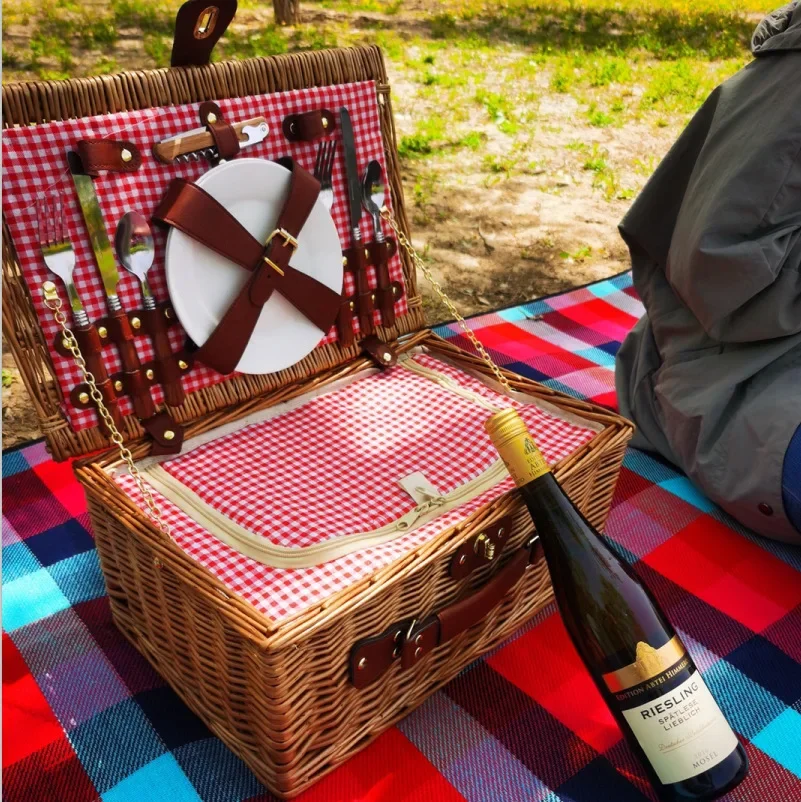 家族の外出用ピクニックバスケット、屋外キャンプ用食品と食器収 - Outdoor Camping Box のレビューと価格