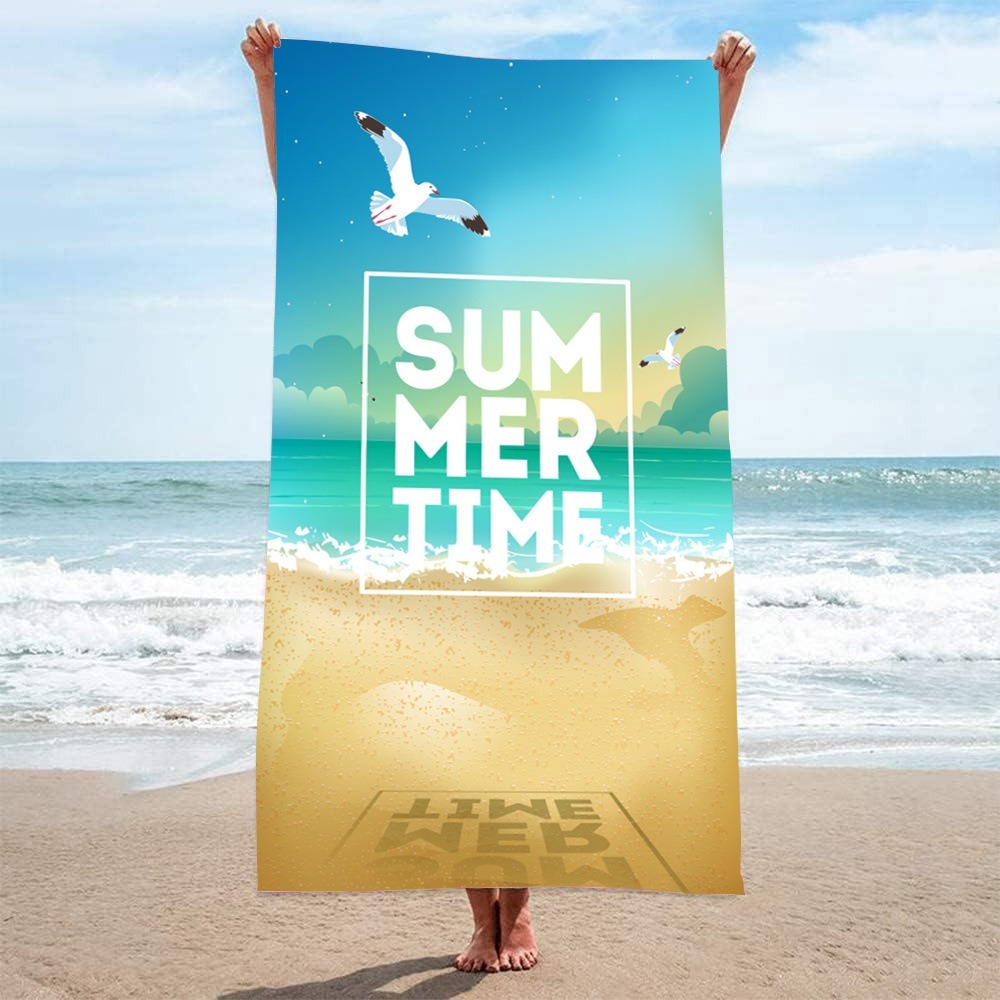レターパームツリービーチタオル 100x180CM バスタオ - Camp Towel Microfiber のレビューと価格
