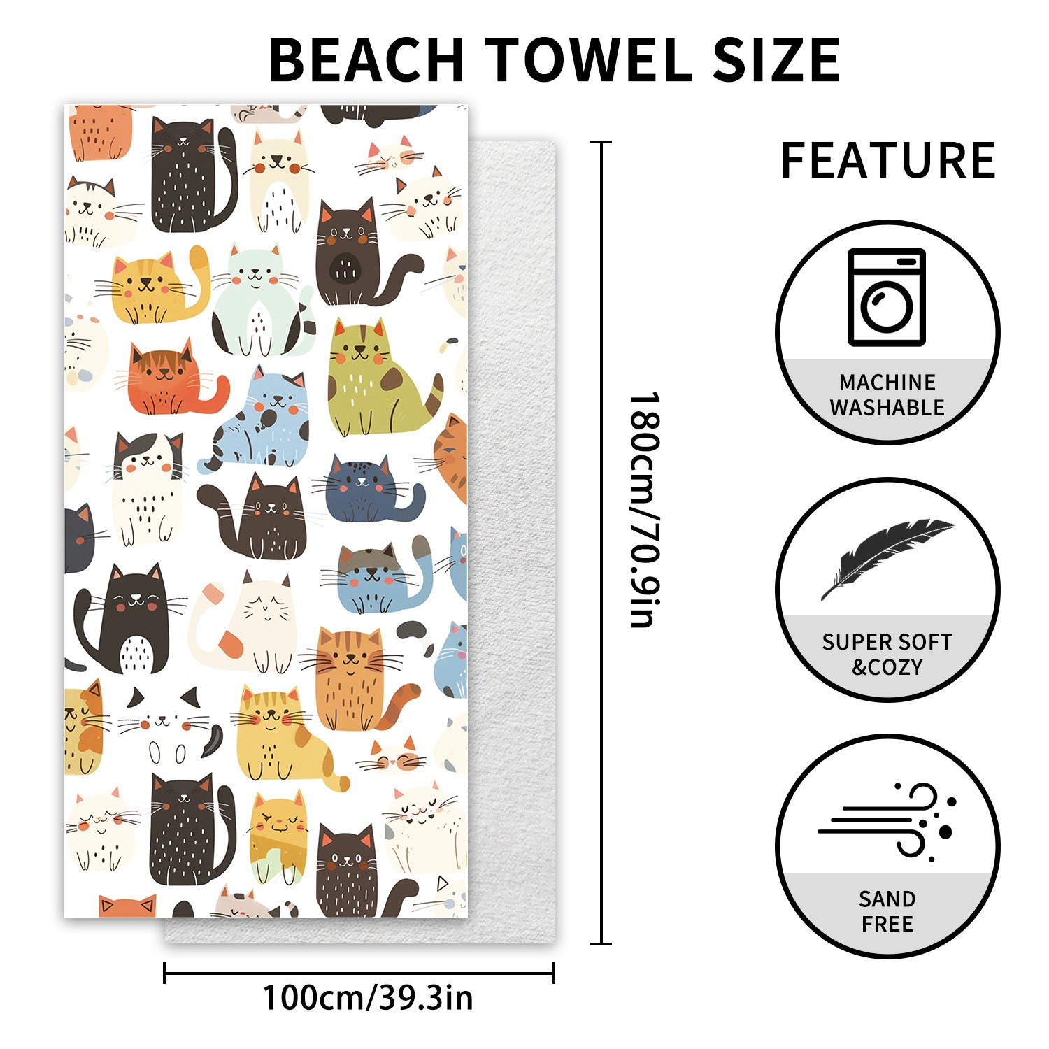 レターパームツリービーチタオル 100x180CM バスタオ - Camp Towel Microfiber のレビューと価格