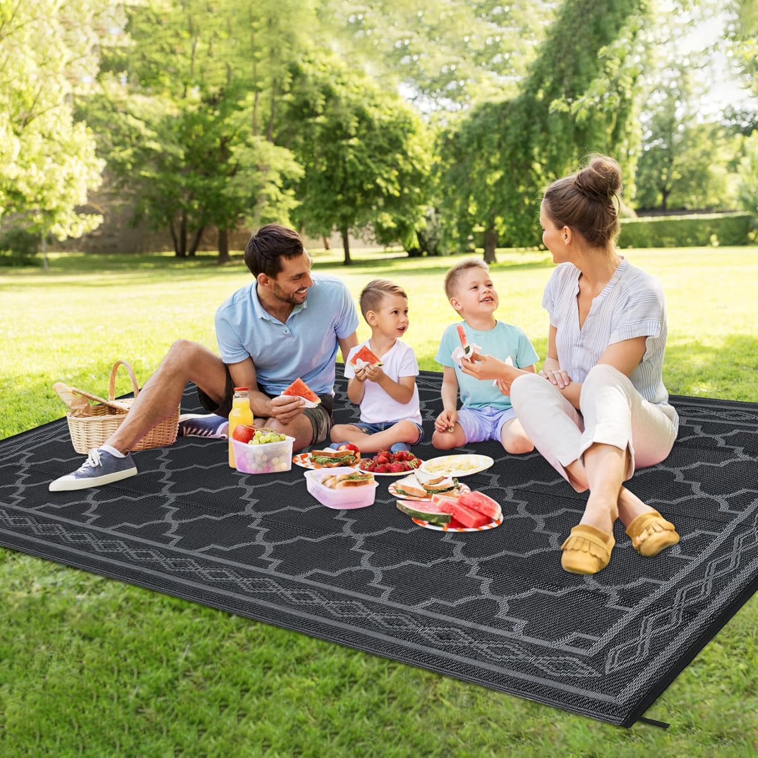 8x10フィートの屋外用プラスチック製ラグ – 防水、リバー - Outdoor Camping Rugs 8X10 のレビューと価格