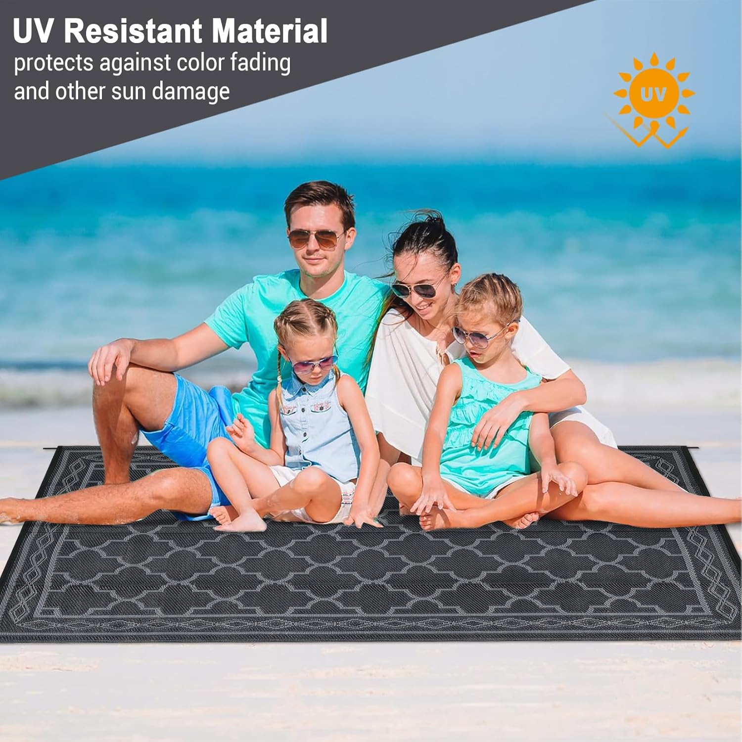 8x10フィートの屋外用プラスチック製ラグ – 防水、リバー - Outdoor Camping Rugs 8X10 のレビューと価格