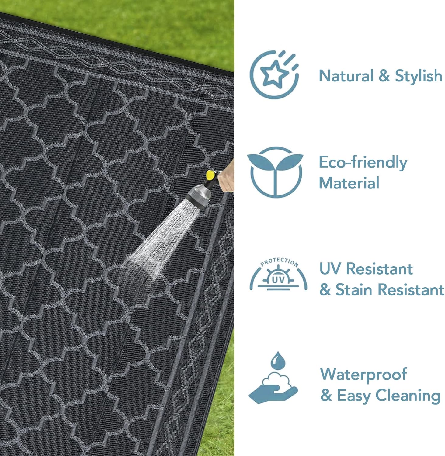 8x10フィートの屋外用プラスチック製ラグ – 防水、リバー - Outdoor Camping Rugs 8X10 のレビューと価格