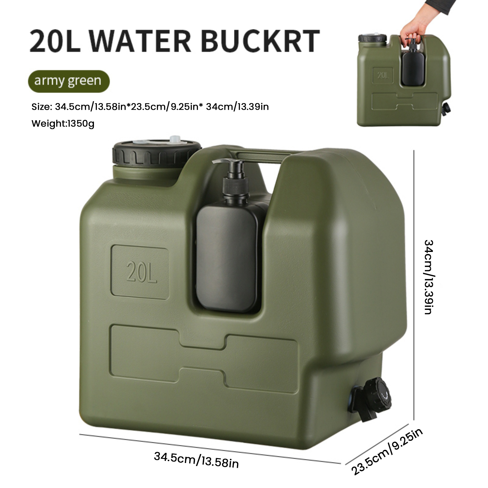 15/20L ポータブルキャンプ用ウォータージャグ、蛇口とソ - Outdoor Camping Water Jug のレビューと価格