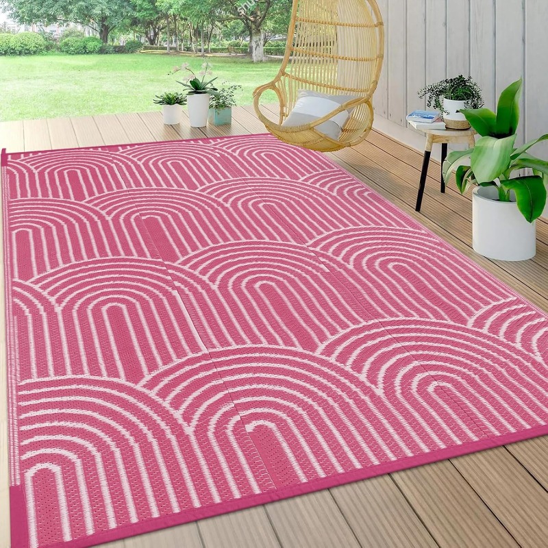 特大屋外用ラグ 8x10 パティオ防水、リバーシブルキャンプ - Outdoor Camping Rugs 8X10 のレビューと価格