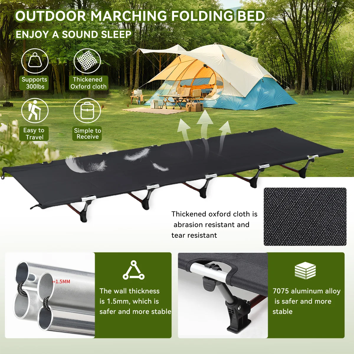 ベストセラーのアルミフレームキャンプ用コット、アウトドアスポ - Outdoor Camping Cot のレビューと価格