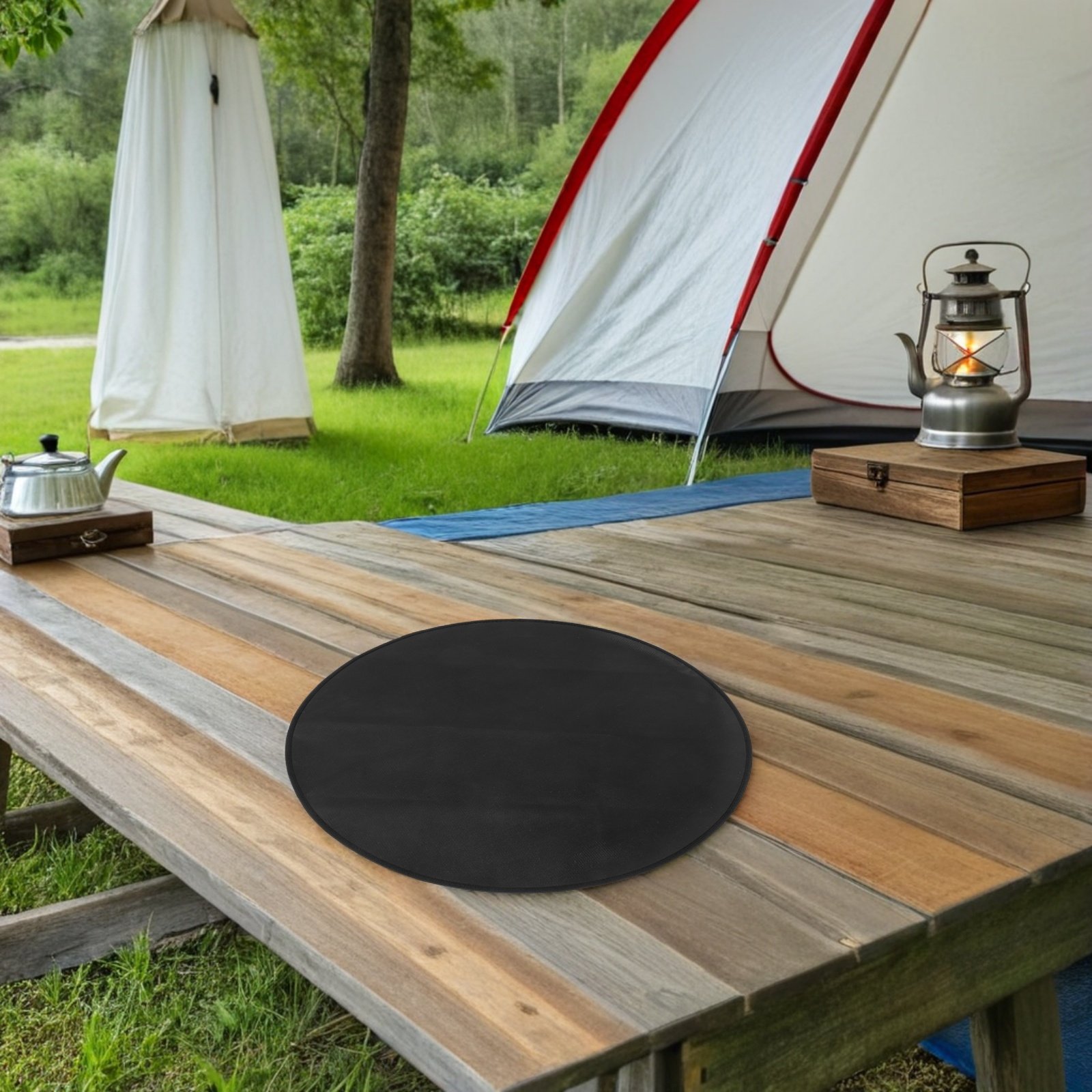耐火性丸型BBQマット 24インチ 耐熱屋外ファイヤーピット - Outdoor Camping Fire Pit のレビューと価格