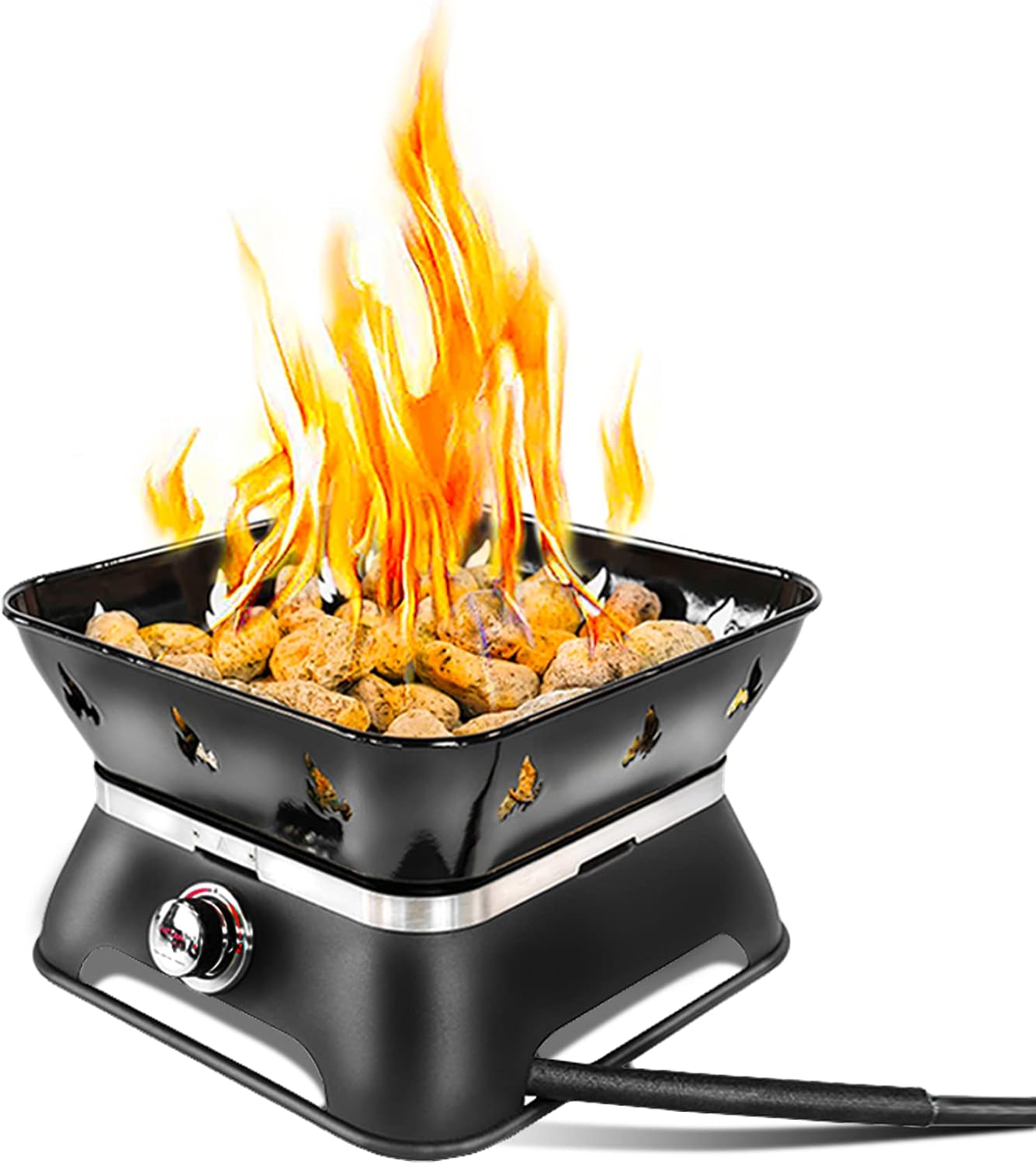 ポータブルスクエアプロパンファイヤーピット、屋外ガスファイヤ - Outdoor Camping Fire Pit のレビューと価格