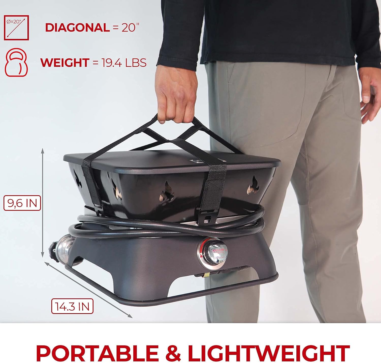 ポータブルスクエアプロパンファイヤーピット、屋外ガスファイヤ - Outdoor Camping Fire Pit のレビューと価格