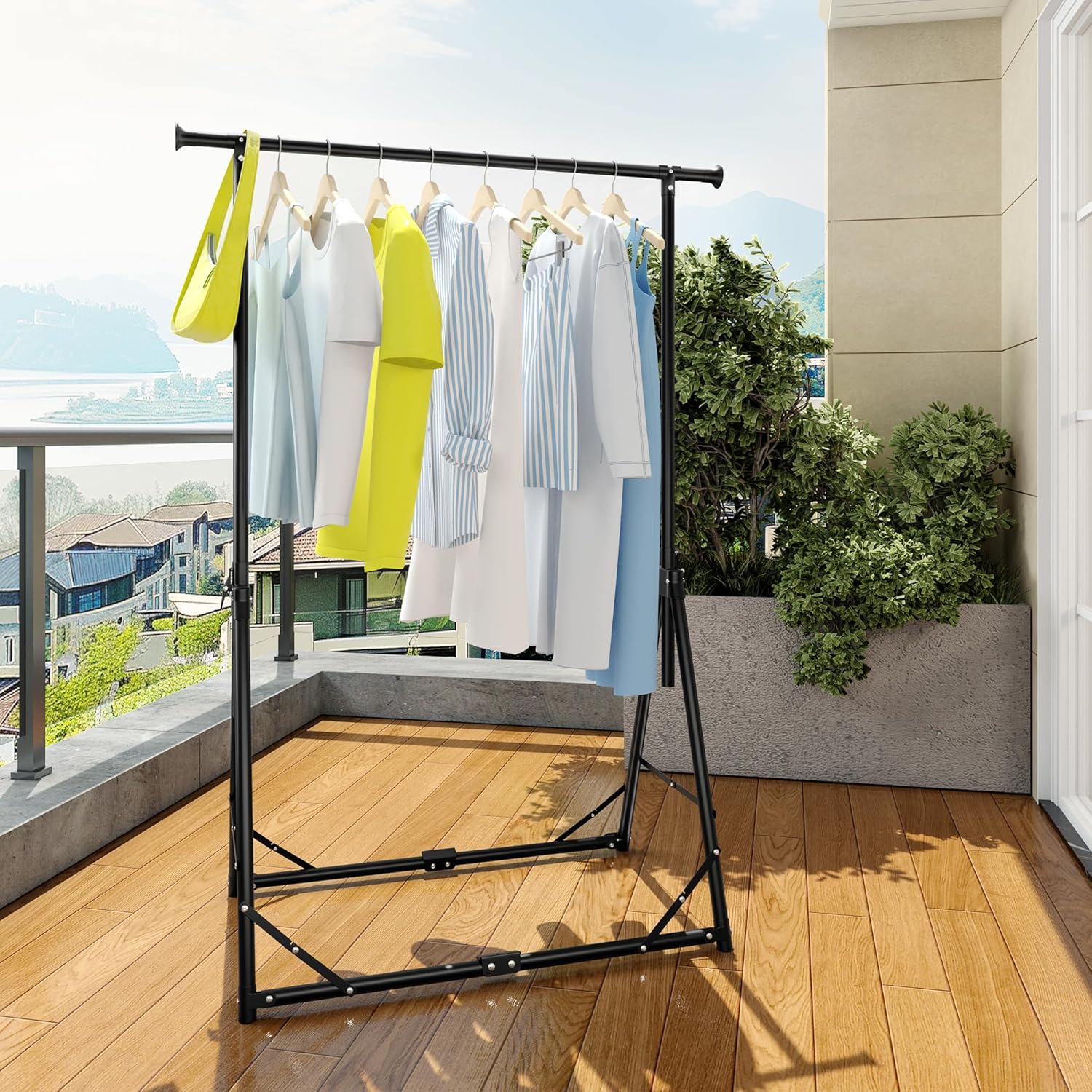 ホーム衣類ラック 折りたたみ式衣類ラック、高さ64.5インチ - Outdoor Indoor Camping のレビューと価格