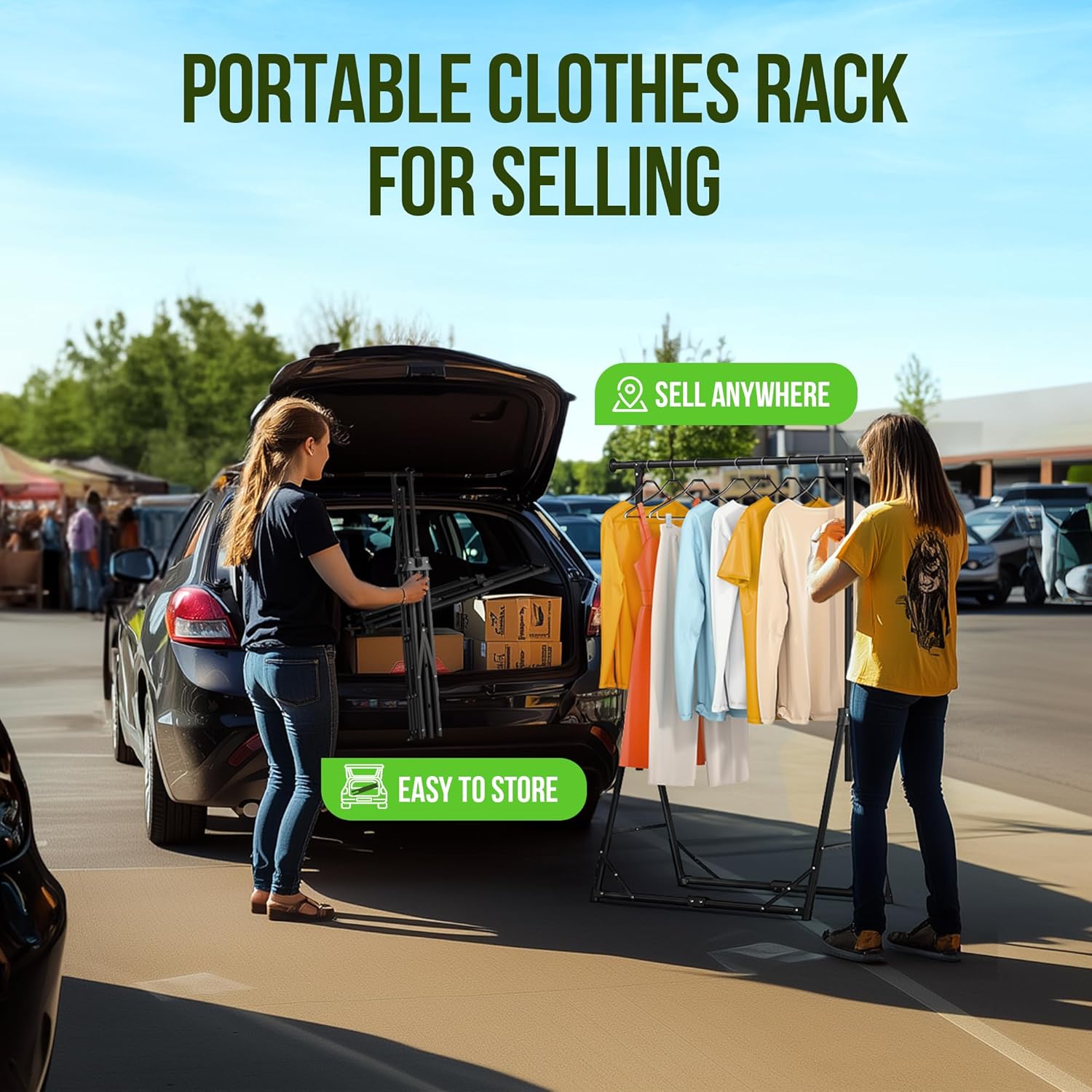 ホーム衣類ラック 折りたたみ式衣類ラック、高さ64.5インチ - Outdoor Indoor Camping のレビューと価格