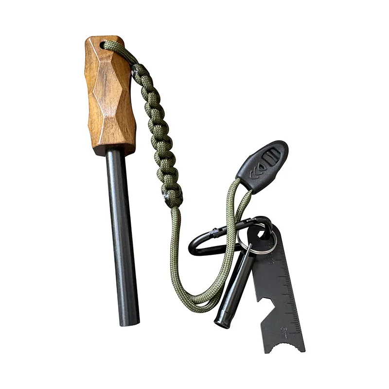 新しい屋外用フリント式ファイヤースターター、木製ハンドル付き - Fire Starter Flint のレビューと価格