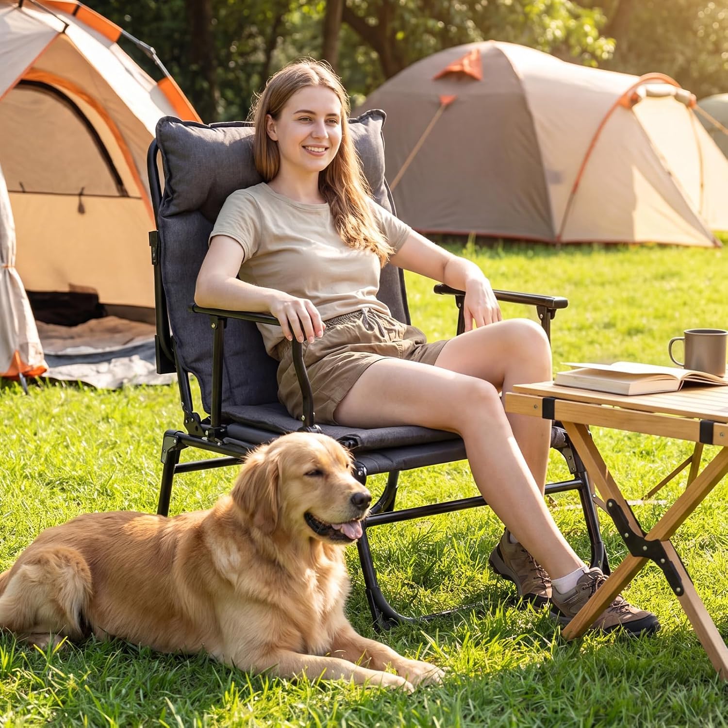 折りたたみ式パティオラウンジチェア2脚セット、調節可能なリク - Outdoor Camping Cot のレビューと価格