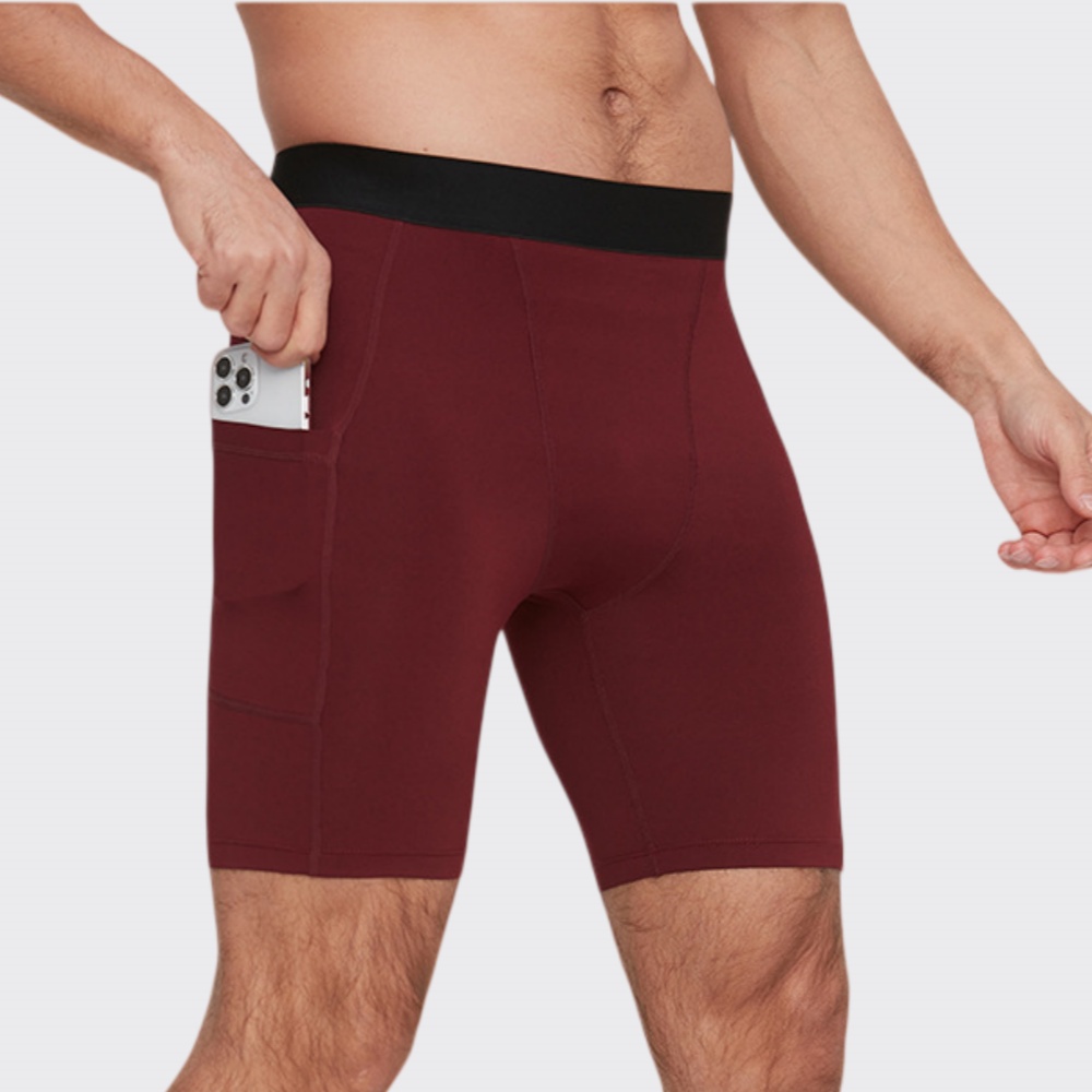 男性ボディービルショーツフィットネスワークアウトジムジョギン - Outdoor Camping Logo のレビューと価格