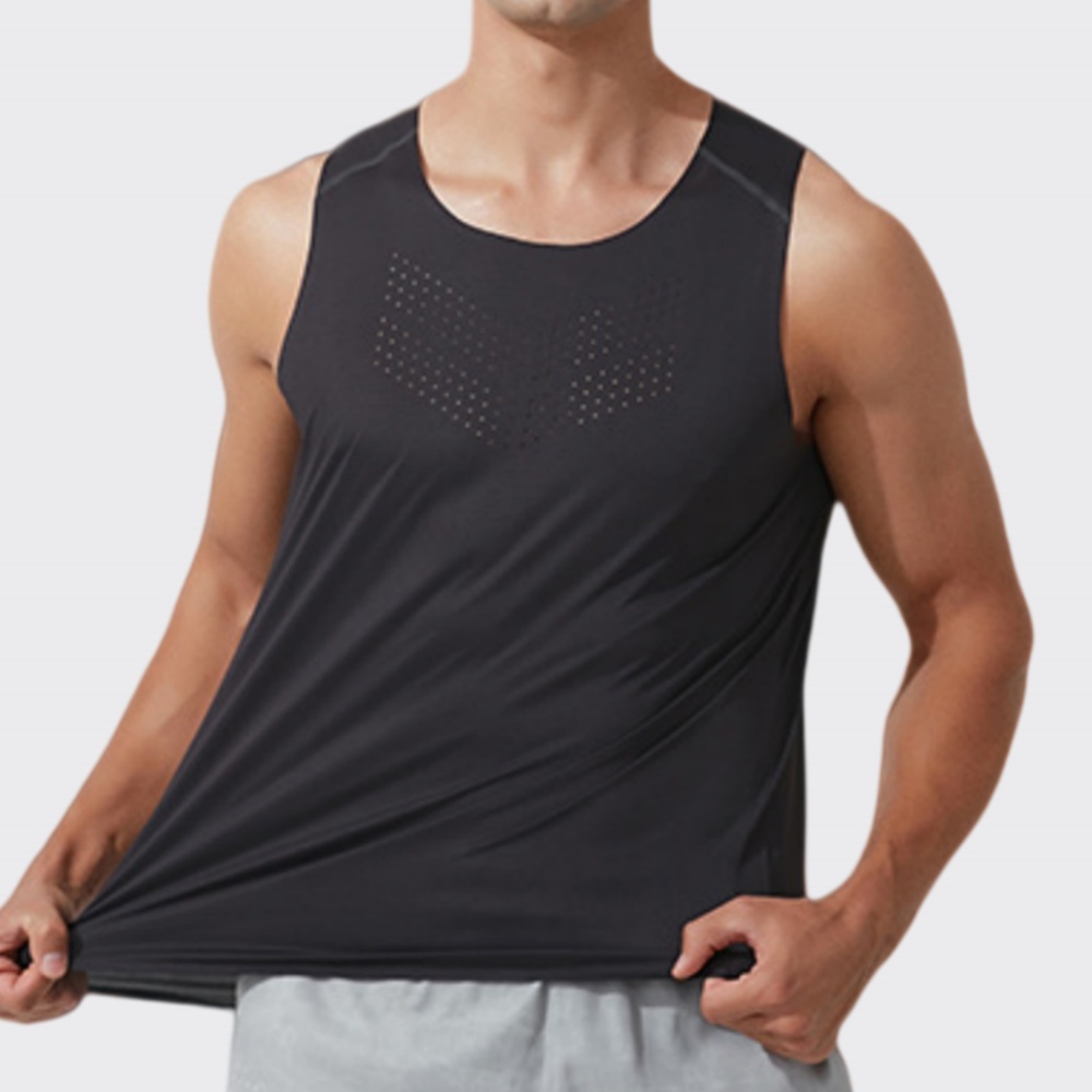 男性ジムベスト速乾性ランニングワークアウトノースリーブシャツ - Outdoor Camping Logo のレビューと価格