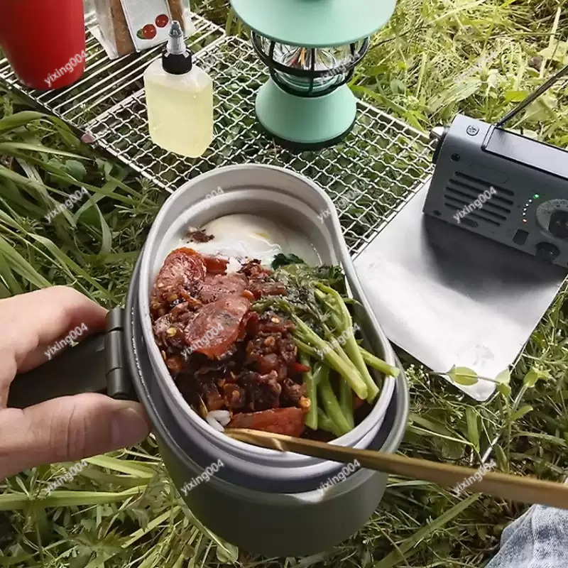 アウトドアキャンプ用分割弁当箱 耐熱アルミ製食品容器 - Outdoor Camping Box のレビューと価格