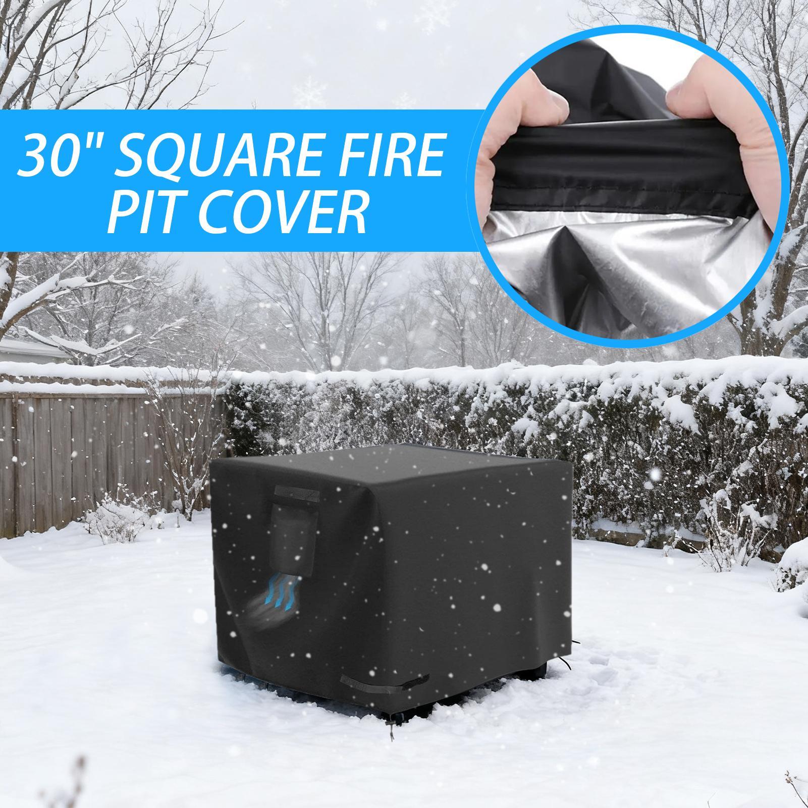 ファイヤーピットカバー スクエア 30インチ 防水シールド  - Outdoor Camping Fire Pit のレビューと価格