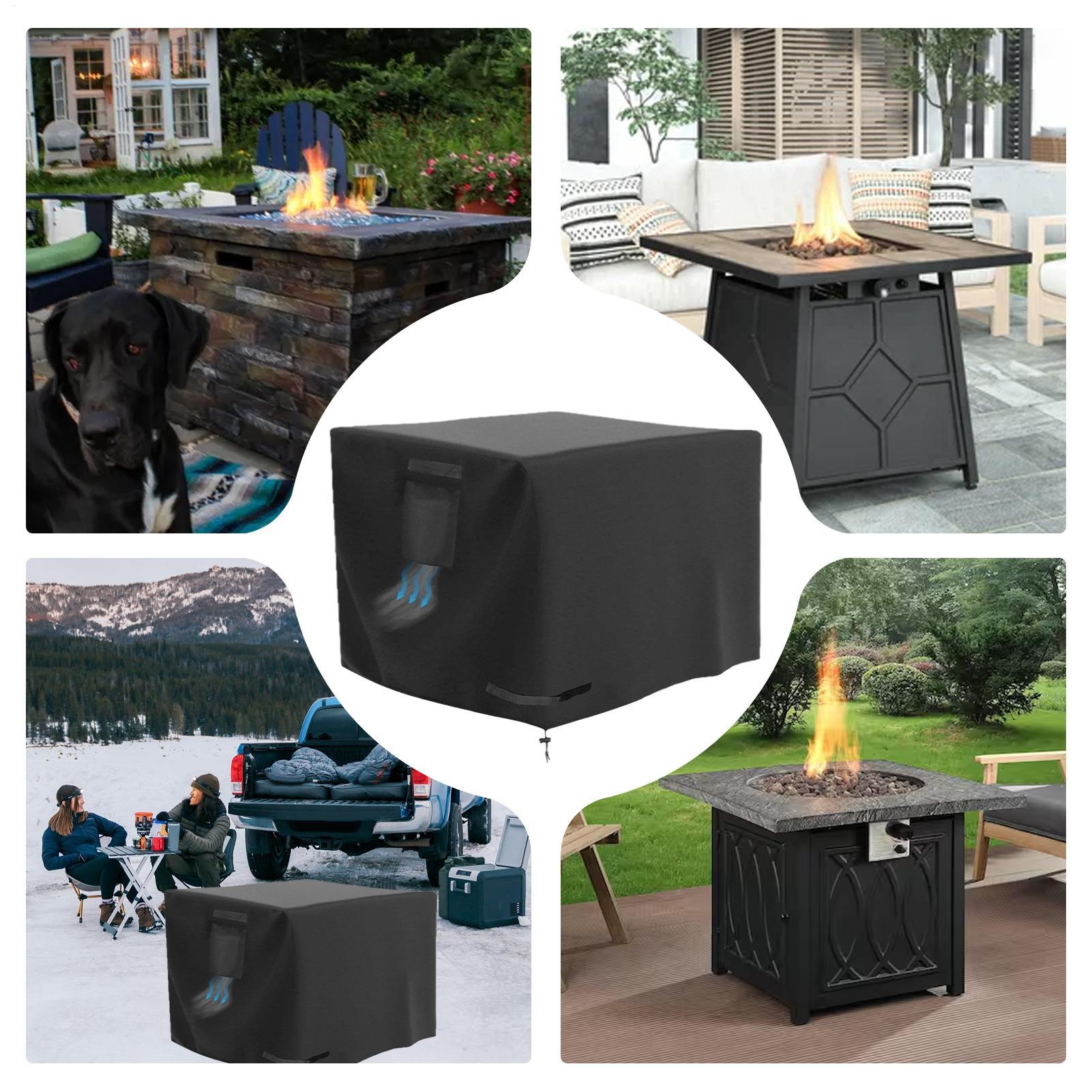 ファイヤーピットカバー スクエア 30インチ 防水シールド  - Outdoor Camping Fire Pit のレビューと価格