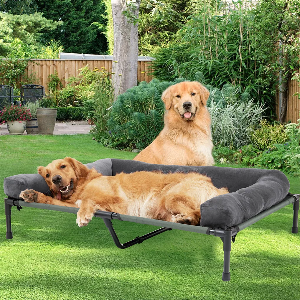 BINGOPAW屋外用犬用ベッド、高床式冷却ペット用ラウンジ - Outdoor Camping Cot のレビューと価格
