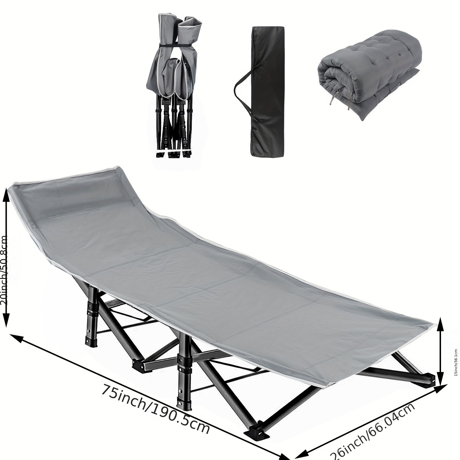 頑丈な折りたたみ式キャンプ用コット（取り外し可能なマットレス - Outdoor Camping Cot のレビューと価格