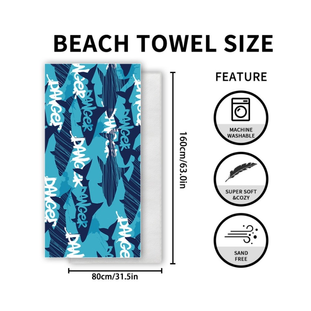 フィッシュテールプリントビーチタオルと収納バッグ 31x63 - Camp Towel Microfiber のレビューと価格