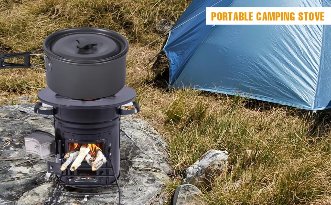 【人気】2ドア薪焚きロケットクックストーブ屋外BBQキャンプ - Outdoor Indoor Camping のレビューと価格