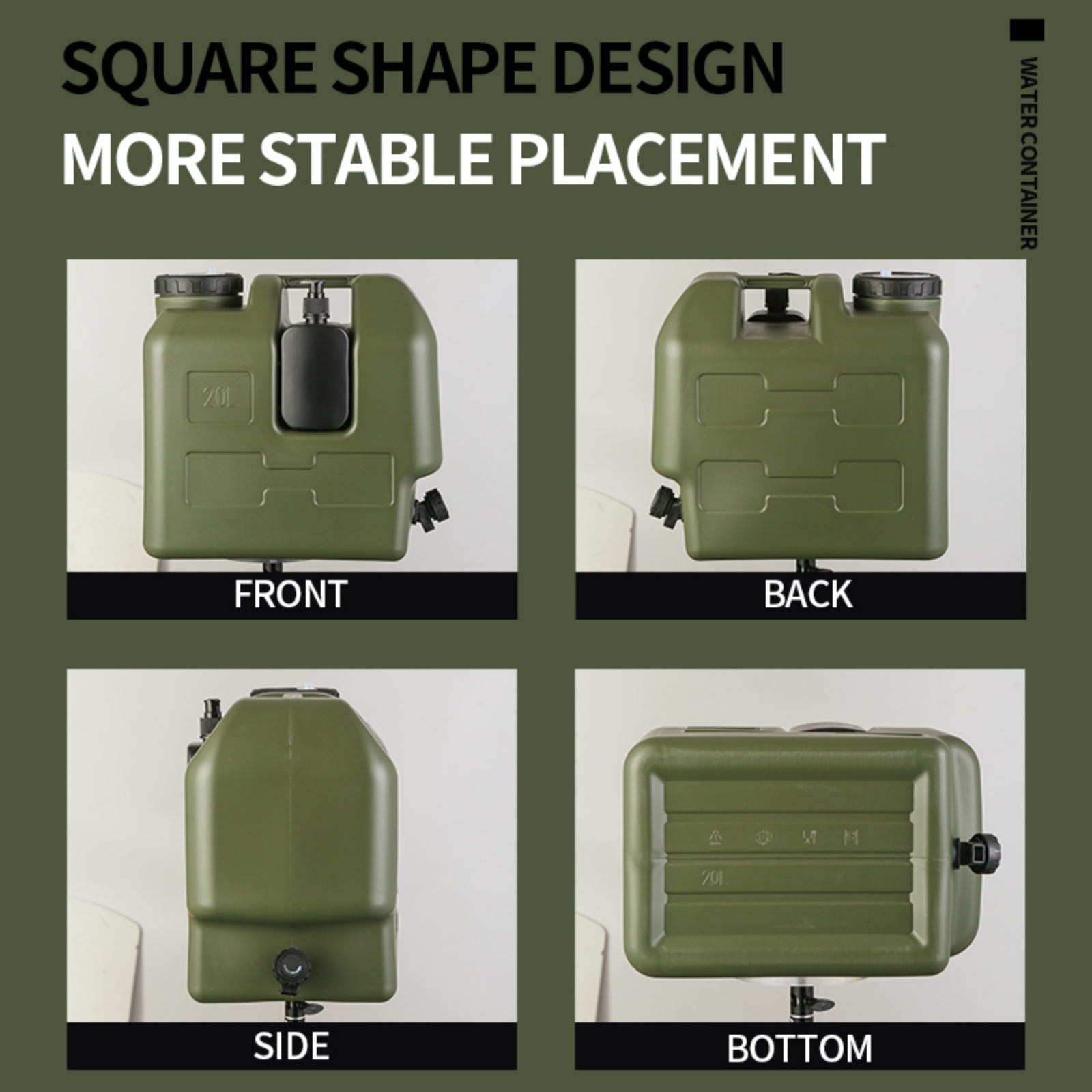 15/20Lポータブルキャンプ用ウォータージャグ、蛇口と石鹸 - Outdoor Camping Water Jug のレビューと価格