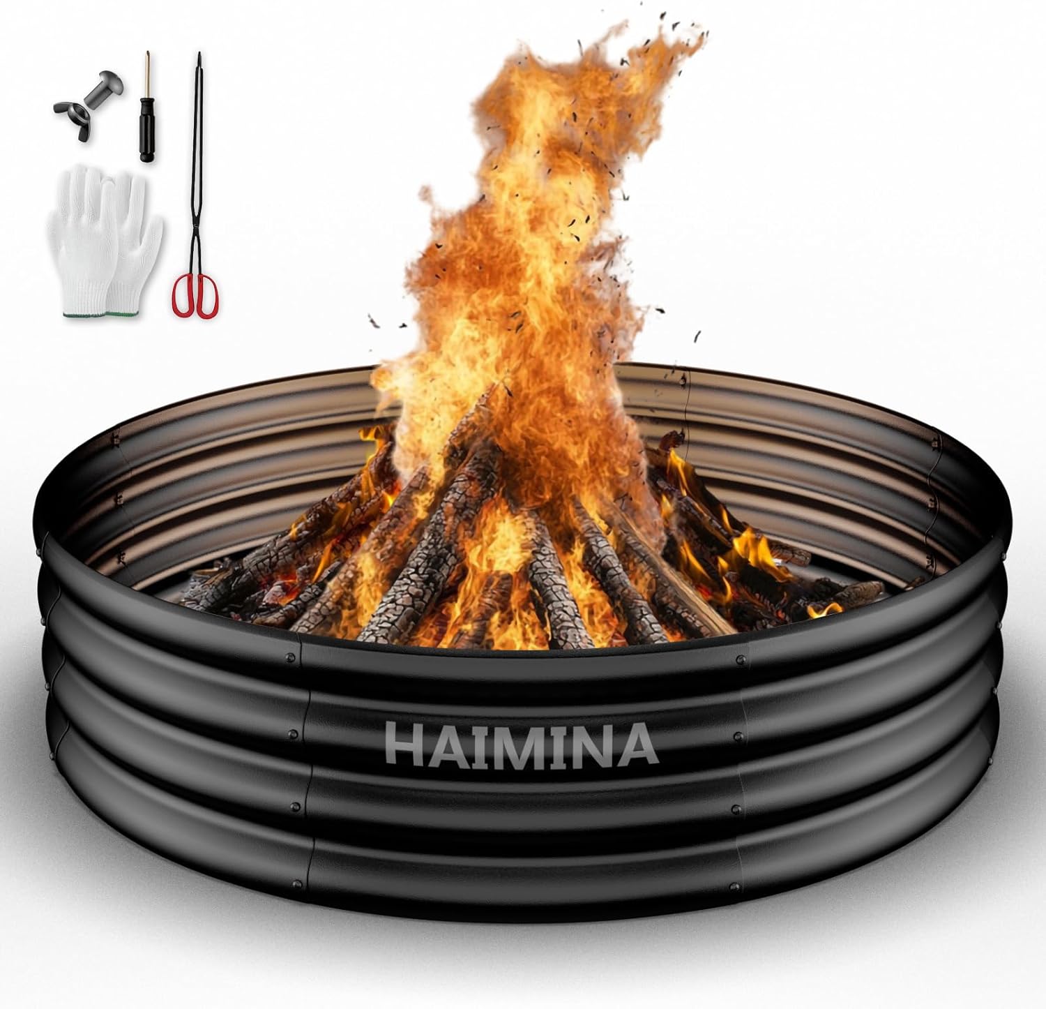 36インチの頑丈な焚き火台リング、屋外での薪焚き用、高温コー - Outdoor Camping Fire Pit のレビューと価格
