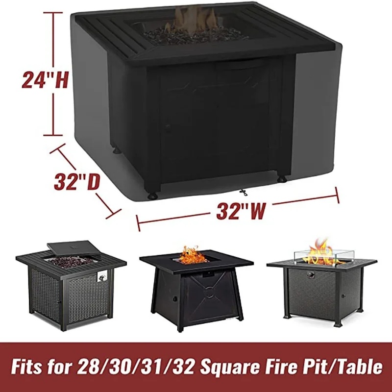 巾着開閉式防水正方形ファイヤーピットカバー - 耐久性のある - Outdoor Camping Fire Pit のレビューと価格