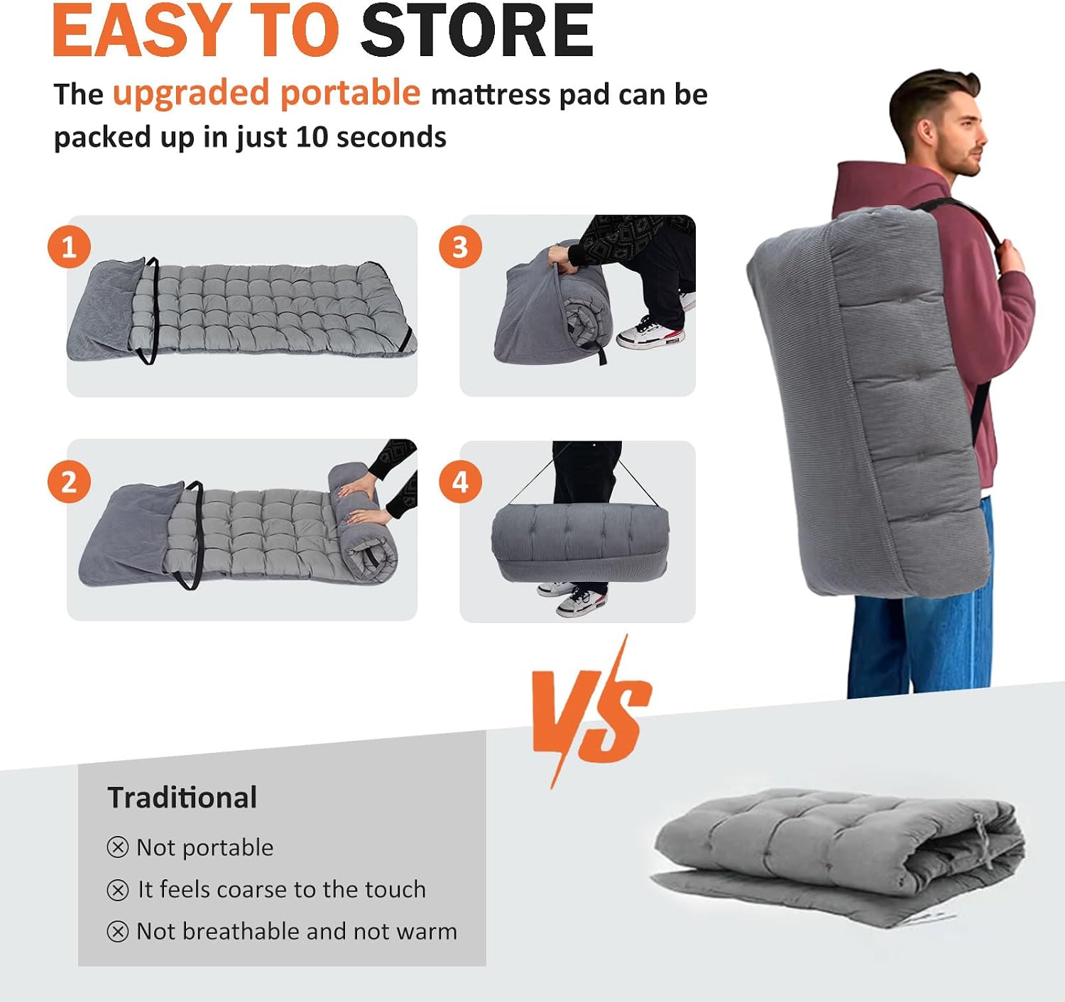 大人用キャンプコット クッション付き ポータブル折りたたみベ - Outdoor Camping Cot のレビューと価格