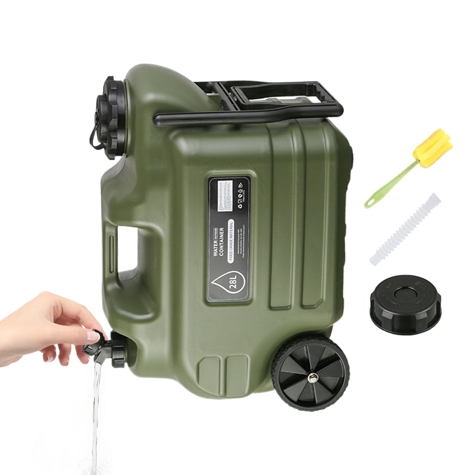 28L キャンプ水容器蛇口付きポータブル漏れ防止水バケツ車輪 - Outdoor Camping Water Jug のレビューと価格